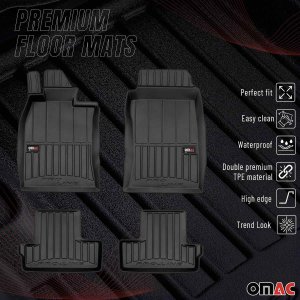 MINI COOPER Floor Mat - Omac - Premium TPE 4 Pcs - Black - '01-'06